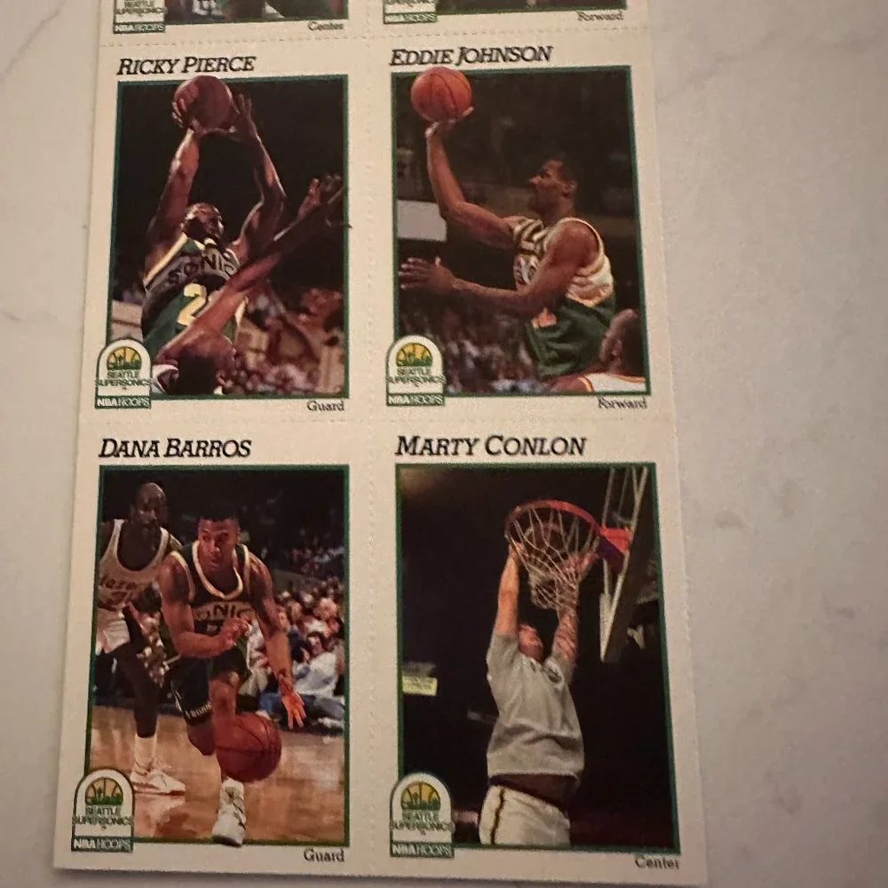 Set of 11 New 1991-1992 Seattle SuperSonics Trading Cards